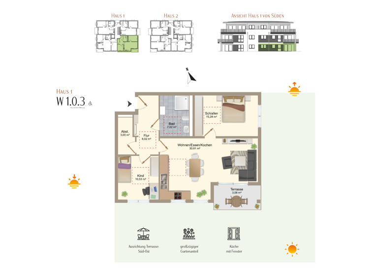 Wohnung zum Kauf provisionsfrei 429.900 € 3 Zimmer 77,7 m² EG Zellerberg Rieden 87668