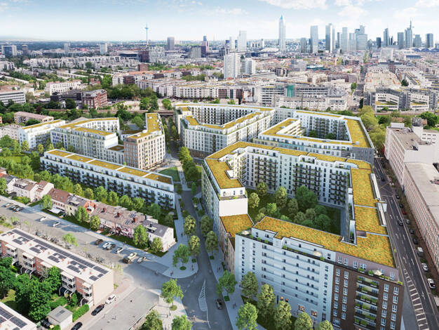 Wohnung zur Miete - Erstbezug 1.127 € 2 Zimmer 62,5 m² 4. Geschoss frei ab sofort Meta-Gadesmann-Straße 9 Gallus Frankfurt-Gallus 60326