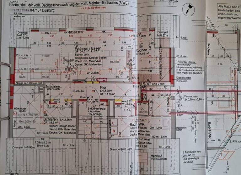 Wohnung zur Miete 758 € 2 Zimmer 82 m² Geschoss 2/2 frei ab sofort Ardesstr. 16 Röttgersbach Duisburg 47167