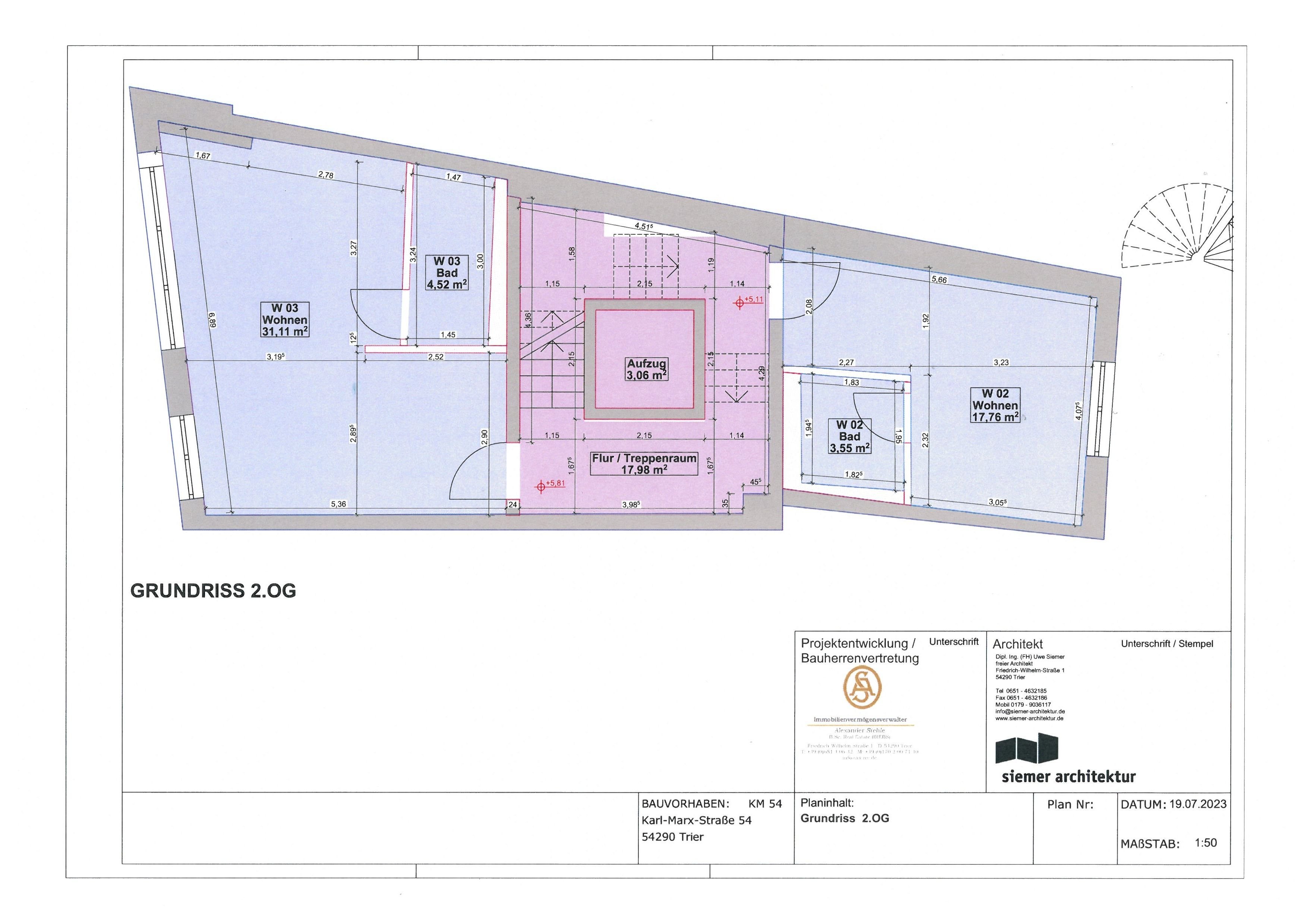 Studio zur Miete 580 € 1 Zimmer 35,6 m²<br/>Wohnfläche 2.<br/>Geschoss Karl-Marx-Straße 54 Altstadt 7 Trier 54290