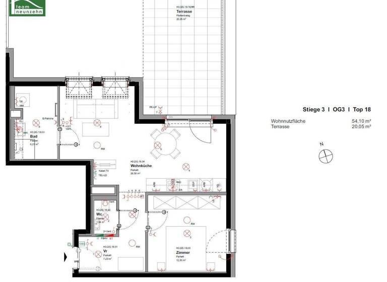 Wohnung zur Miete 825 € 2 Zimmer 54,1 m² 3. Geschoss frei ab 01.05.2026 Pogrelzstraße 83 Wien 1220