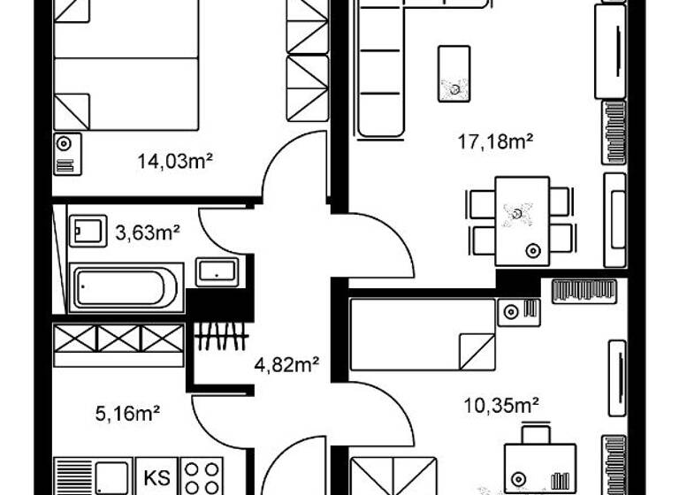 Wohnung zur Miete 741 € 3 Zimmer 57,5 m² 5. Geschoss frei ab 16.04.2026 Hugo-Sinzheimer-Strasse 15 Bonames Frankfurt am Main 60437