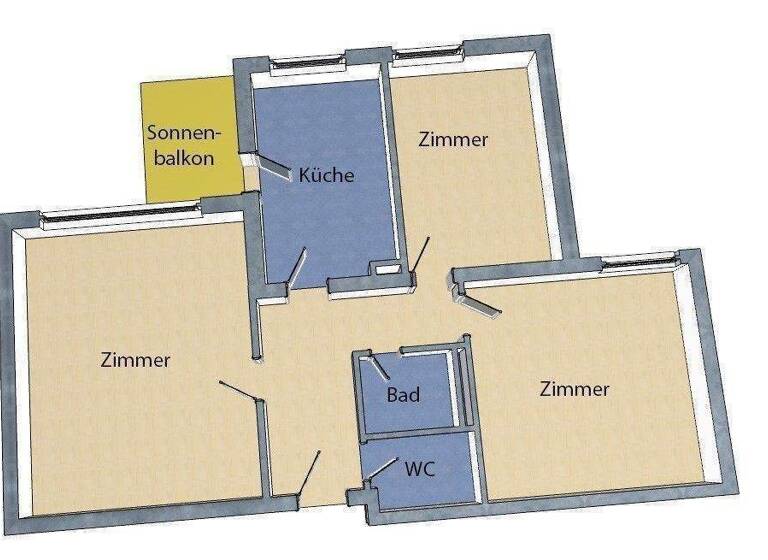 Wohnung zum Kauf 399.000 € 3 Zimmer 70 m² 5. Geschoss frei ab sofort Märkisches Viertel Berlin 13435