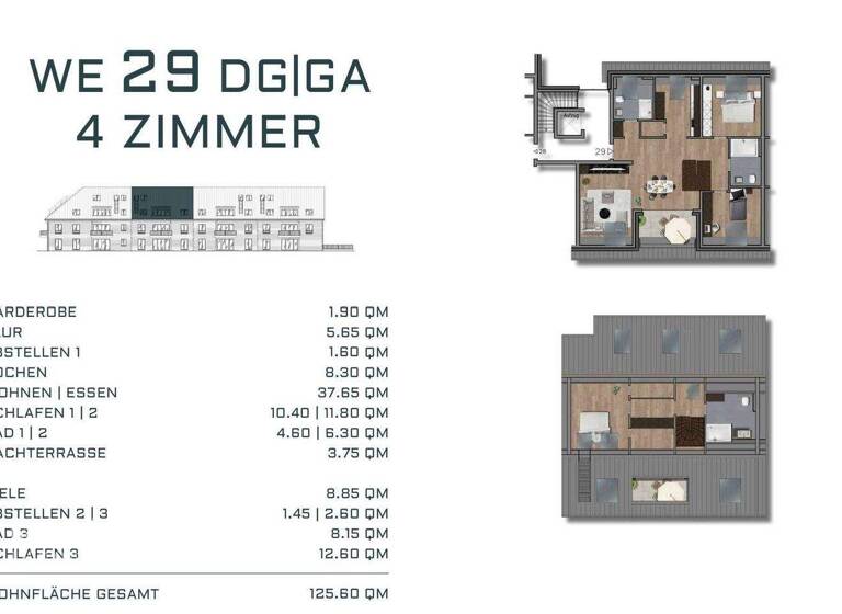 Wohnung zum Kauf - Erstbezug provisionsfrei 659.500 € 4 Zimmer 125,6 m² 2. Geschoss Willich 47877