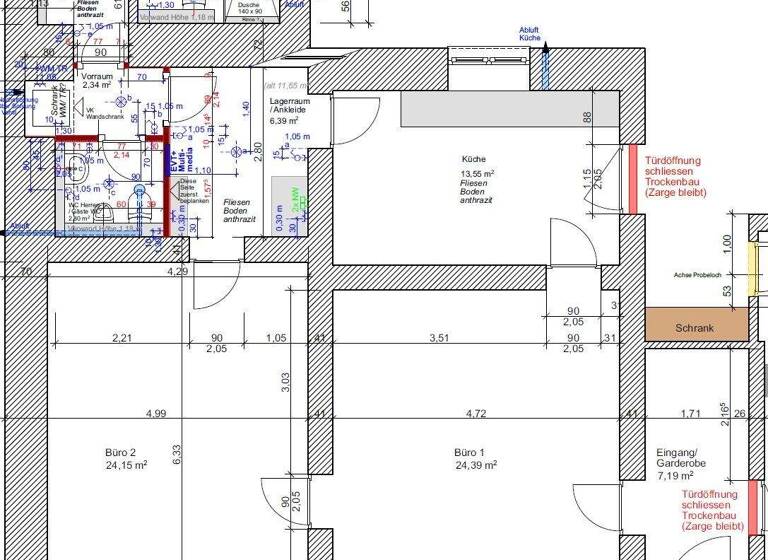 Bürofläche zur Miete 1.100 € 2 Zimmer 84,5 m² Bürofläche Breisach Breisach am Rhein 79206