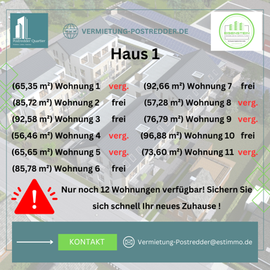 Wohnung zur Miete 1.158,50 € 3 Zimmer 92,7 m² frei ab 01.12.2024 Postredder 18-20 Nortorf 24589