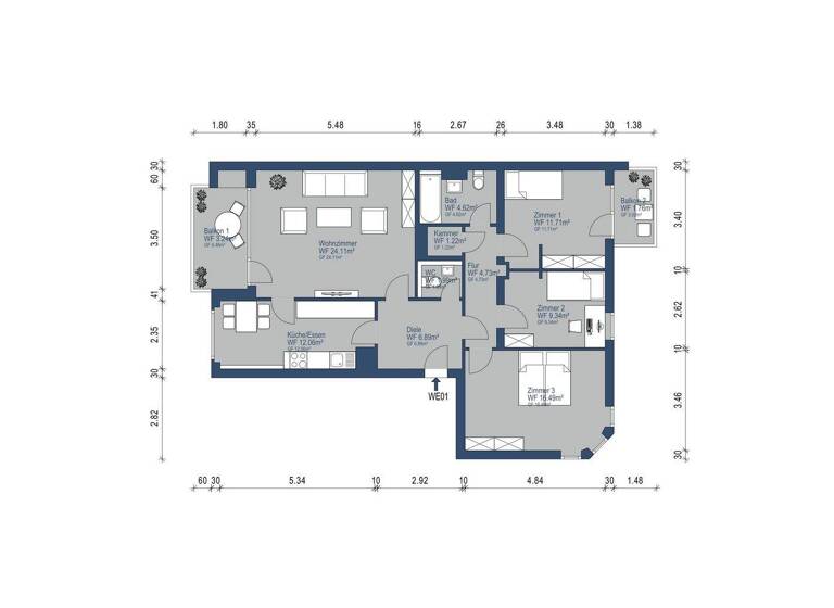 Wohnung zum Kauf 675.000 € 4 Zimmer 101 m² 3. Geschoss Garching Garching bei München 85748