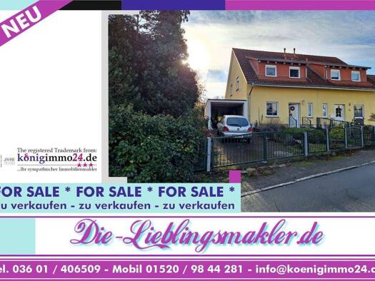 Doppelhaushälfte zum Kauf 259.000 € 4 Zimmer 105 m² 288 m² Grundstück Mühlhausen Mühlhausen/Thüringen 99974