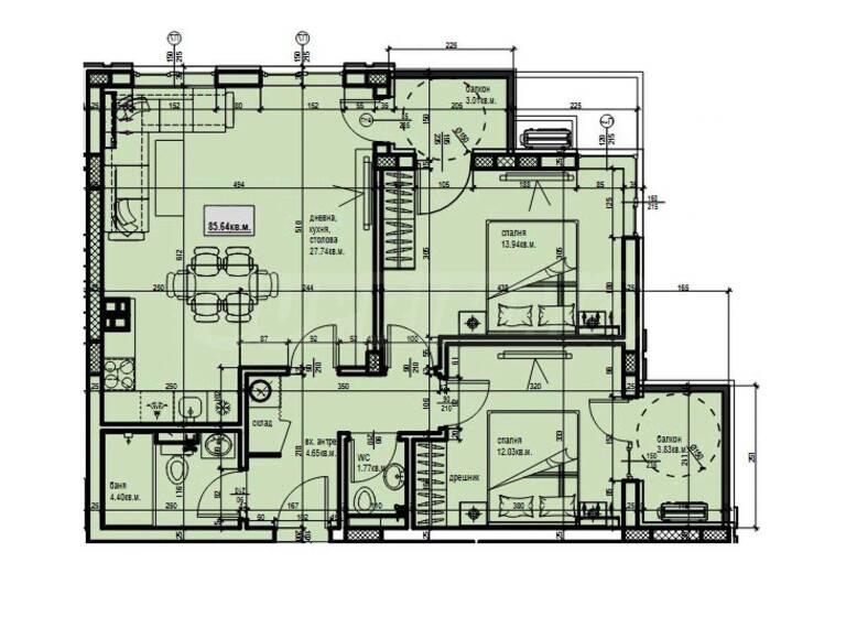 Studio zum Kauf 141.000 € 3 Zimmer 97,2 m² Plovdiv