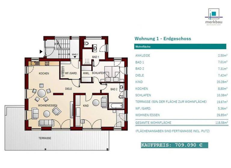 Wohnung zum Kauf - Erstbezug provisionsfrei 645.875 € 3 Zimmer 111,3 m² 1. Geschoss West Landshut 84034