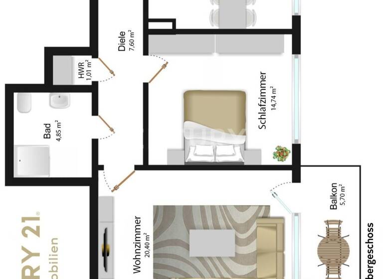 Wohnung zum Kauf 189.000 € 2 Zimmer 62 m² 1. Geschoss Materborn Kleve 47533