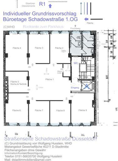 Bürofläche zur Miete 2.560 € 10 Zimmer 160 m²<br/>Bürofläche Stadtmitte Düsseldorf 40212