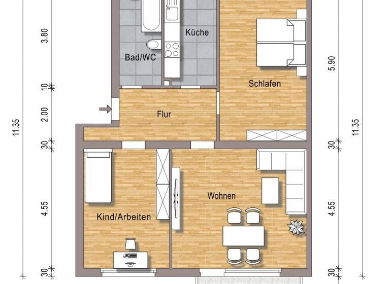 Wohnung zur Miete 860 € 3 Zimmer 79 m² 1. Geschoss frei ab 16.04.2026 Berliner Straße 11 Oberstadt Mainz 55131