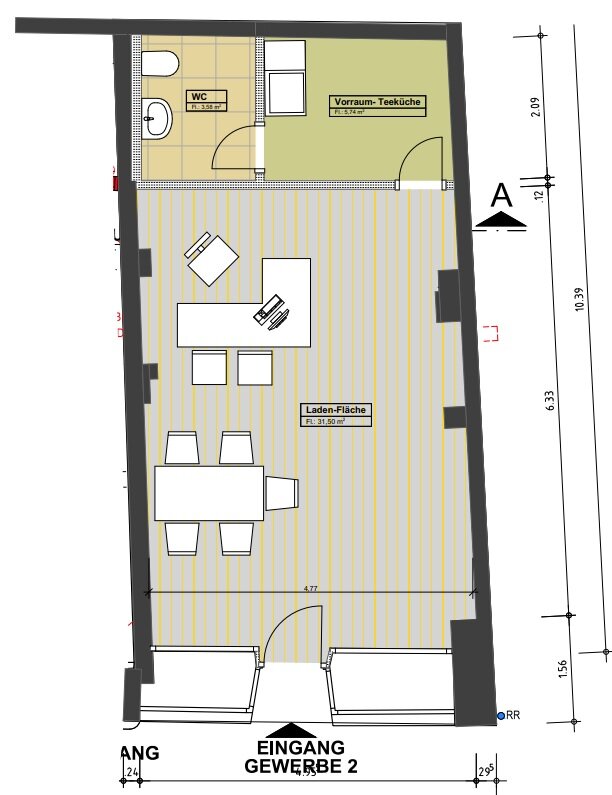 Büro-/Praxisfläche zur Miete provisionsfrei 227 € 37 m²<br/>Bürofläche Steinweg 51 Mühlhausen Mühlhausen/Thüringen 99974