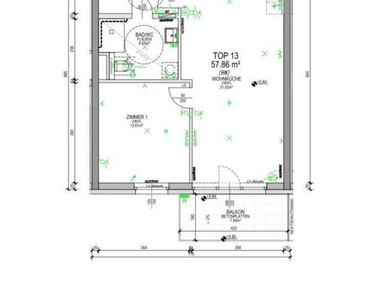 Wohnung zur Miete 521 € 2 Zimmer 57,9 m² 2. Geschoss Randegg 3263