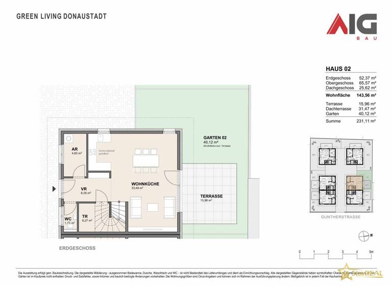 Haus zum Kauf - Erstbezug 595.000 € 5 Zimmer 143,6 m² 162 m² Grundstück Guntherstraße Wien 1220