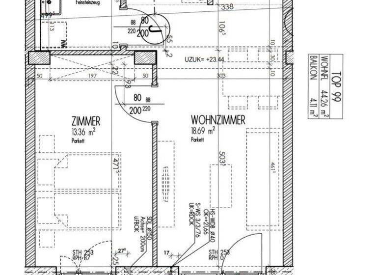 Wohnung zur Miete 479 € 2 Zimmer 44,3 m² 6. Geschoss frei ab 01.05.2026 UNESCO-Esplanade 2-4 Eggenberg Graz 8020