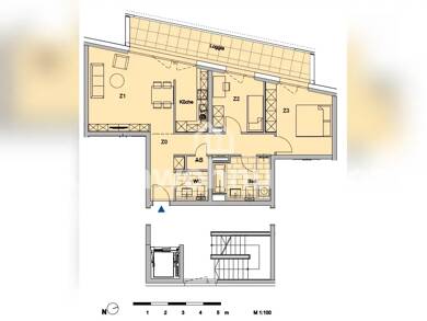 Wohnung zur Miete Tauschwohnung 1.014 € 3 Zimmer 82 m² 3. Geschoss Bornstedt Potsdam 14469