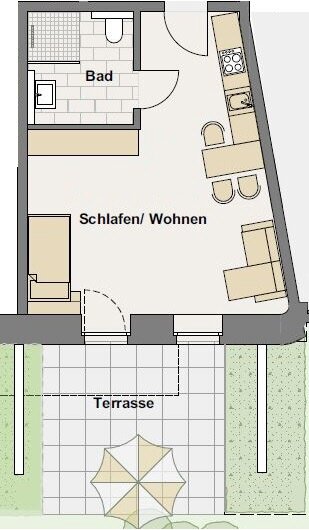 Wohnung zur Miete 550 € 1 Zimmer 42 m²<br/>Wohnfläche 01.04.2025<br/>Verfügbarkeit Vilsendorf Bielefeld 33609