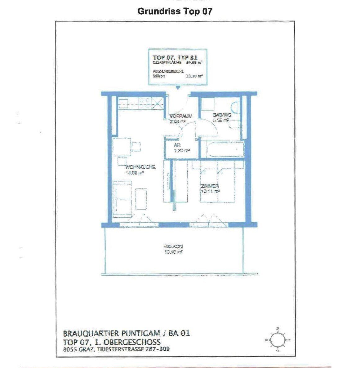 Wohnung zum Kauf 169.000 € 2 Zimmer 1.<br/>Geschoss Puntigam Graz 8055