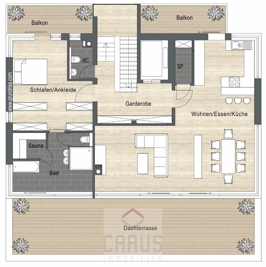 Penthouse zur Miete 1.800 € 2 Zimmer 130 m²<br/>Wohnfläche Deggendorf Deggendorf 94469