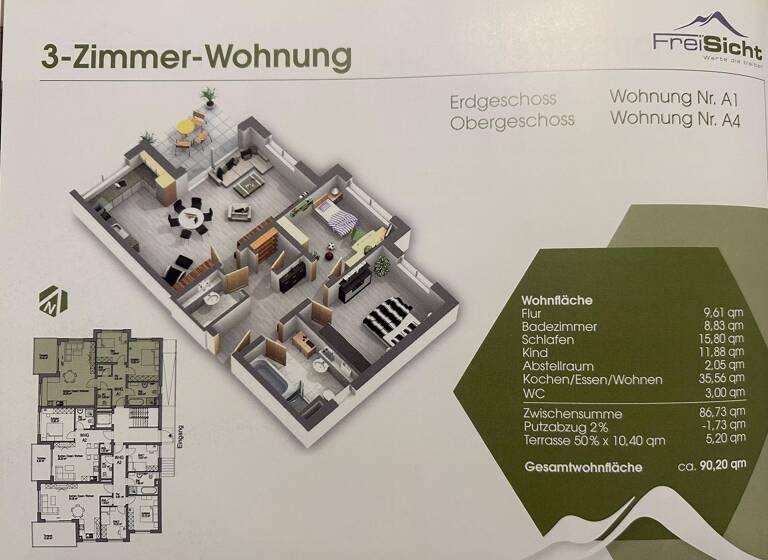 Wohnung zum Kauf 345.000 € 3 Zimmer 90,2 m²<br/>Wohnfläche Schwenningen Villingen-Schwenningen 78054