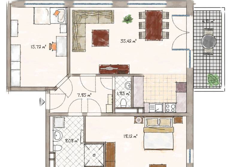 Penthouse zum Kauf 510.000 € 3 Zimmer 92 m² 3. Geschoss Mühlenweg 1 Schlutup Lübeck 23568