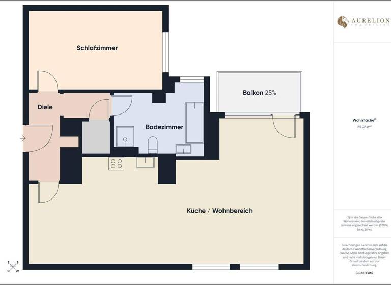 Wohnung zur Miete 1.250 € 2 Zimmer 88 m² frei ab 01.05.2026 Schweinheim Aschaffenburg 63743