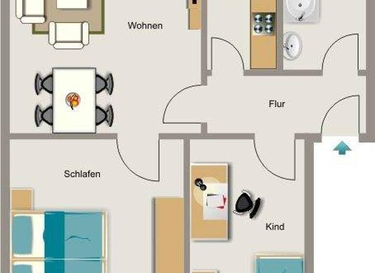 Wohnung zur Miete 404 € 3,5 Zimmer 53,6 m² 1. Geschoss Magdeburger Straße 28 Schalke Gelsenkirchen 45881