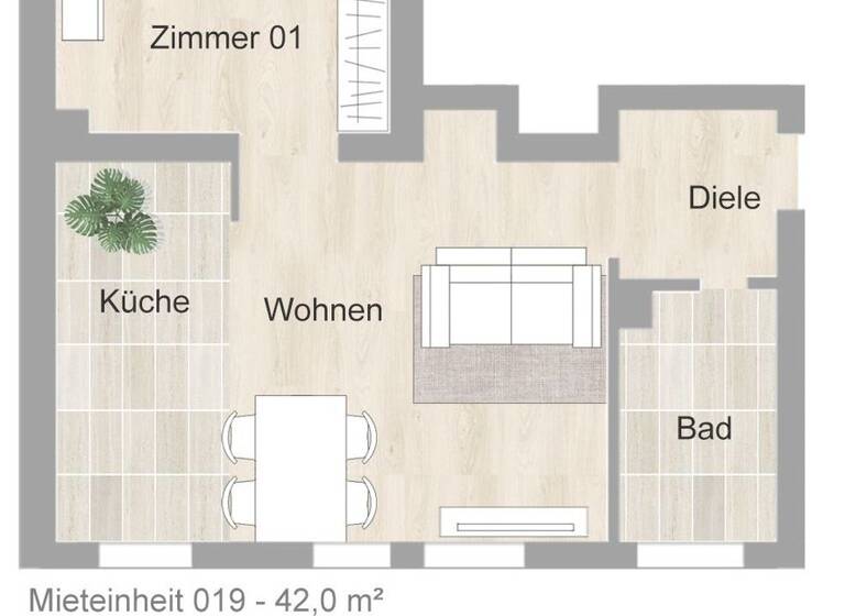 Studio zur Miete 421 € 1 Zimmer 42 m² 1. Geschoss frei ab 01.05.2026 Heinrichstr. 8 Innenstadt Dinslaken 46535