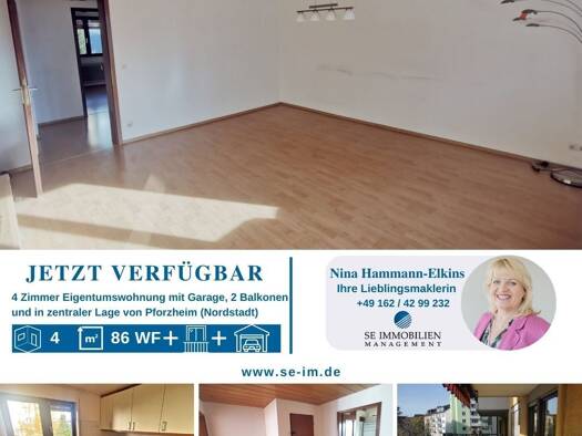 Wohnung zum Kauf 258.000 € 4 Zimmer 86 m² 2. Geschoss Nordstadt Pforzheim 75177