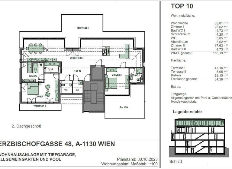 Penthouse zum Kauf - Erstbezug 2.500.000 € 3 Zimmer 158,3 m² 4. Geschoss Wien 1130