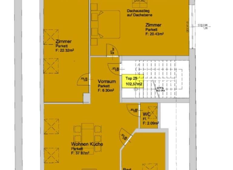 Wohnung zur Miete 864 € 2 Zimmer 102,6 m² 2. Geschoss Eggenberg Graz 8020