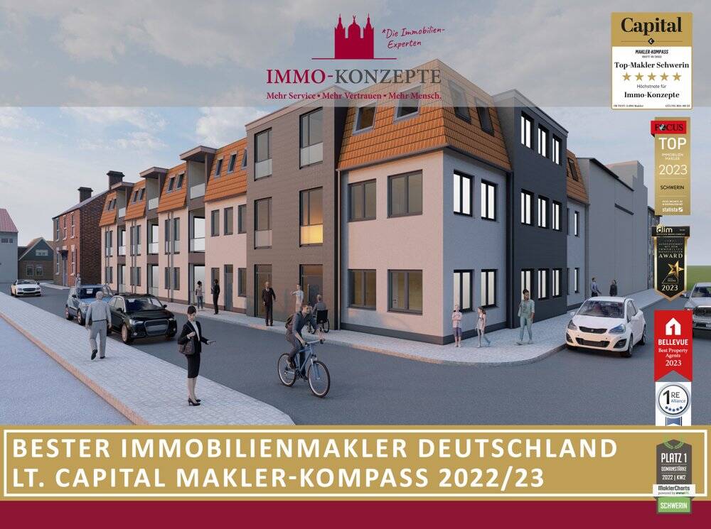 Wohnung zum Kauf 164.535 € 2 Zimmer 47 m²<br/>Wohnfläche EG<br/>Geschoss Parchim Parchim 19370