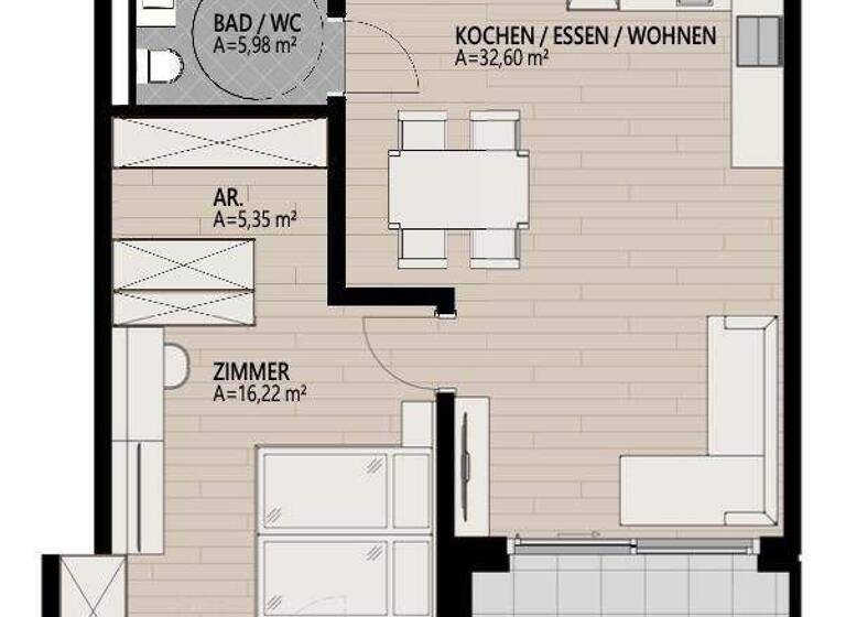 Wohnung zum Kauf - Erstbezug 394.900 € 2 Zimmer 60,2 m² 1. Geschoss Itter 6305
