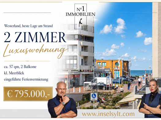 Wohnung zum Kauf 795.000 € 2 Zimmer 57 m² 1. Geschoss Rantum Sylt 25980