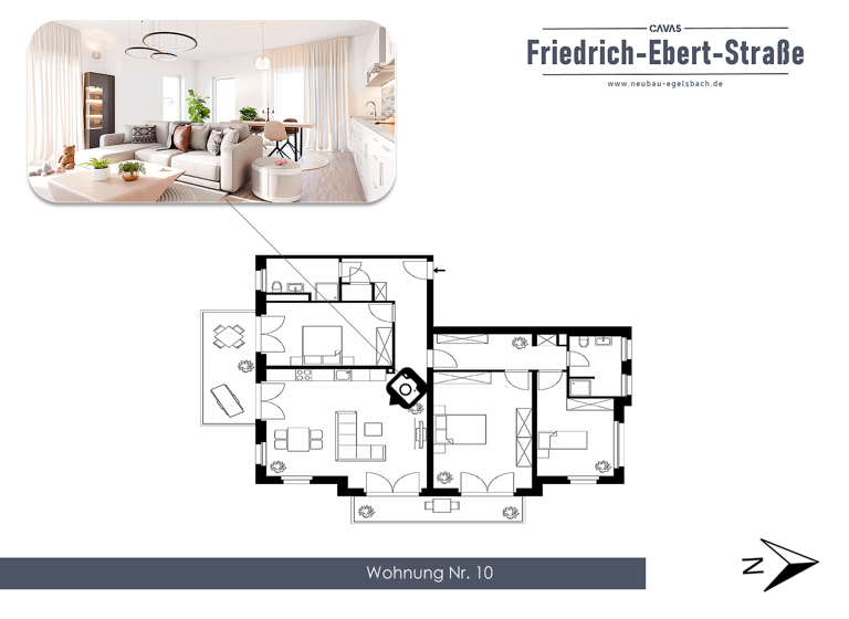 Wohnung zum Kauf - Erstbezug provisionsfrei 599.000 € 4 Zimmer 125 m² 1. Geschoss frei ab sofort Friedrich-Ebert-Straße 3 Egelsbach 63329
