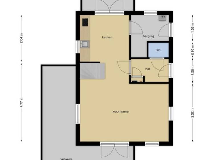 Einfamilienhaus zum Kauf provisionsfrei 249.500 € 4 Zimmer 77 m² 306 m² Grundstück Groeneweg 1 Bruinisse 4311NG