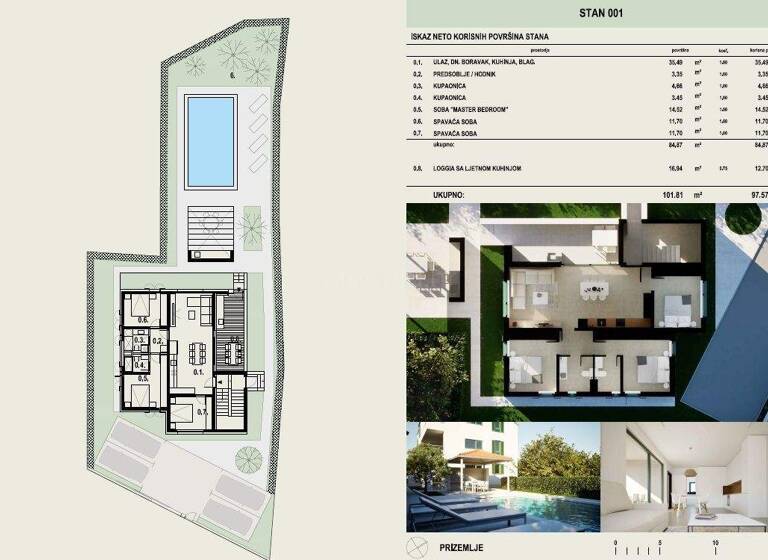 Wohnung zum Kauf 550.000 € 4 Zimmer 98 m² Dobrinj 51514