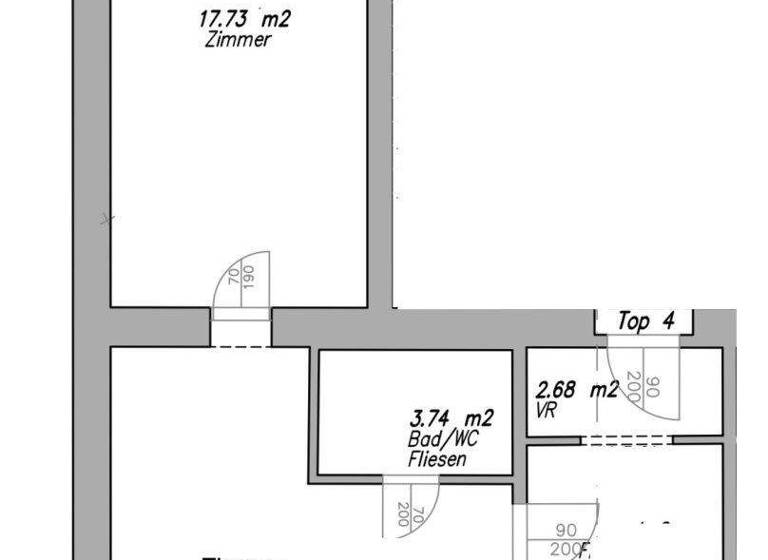 Wohnung zur Miete 558 € 2 Zimmer 52,3 m² 2. Geschoss Baden 2500