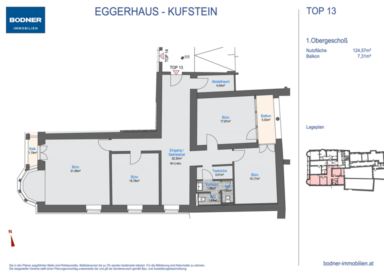 Bürofläche zur Miete 125 m² Bürofläche Kufstein 6330