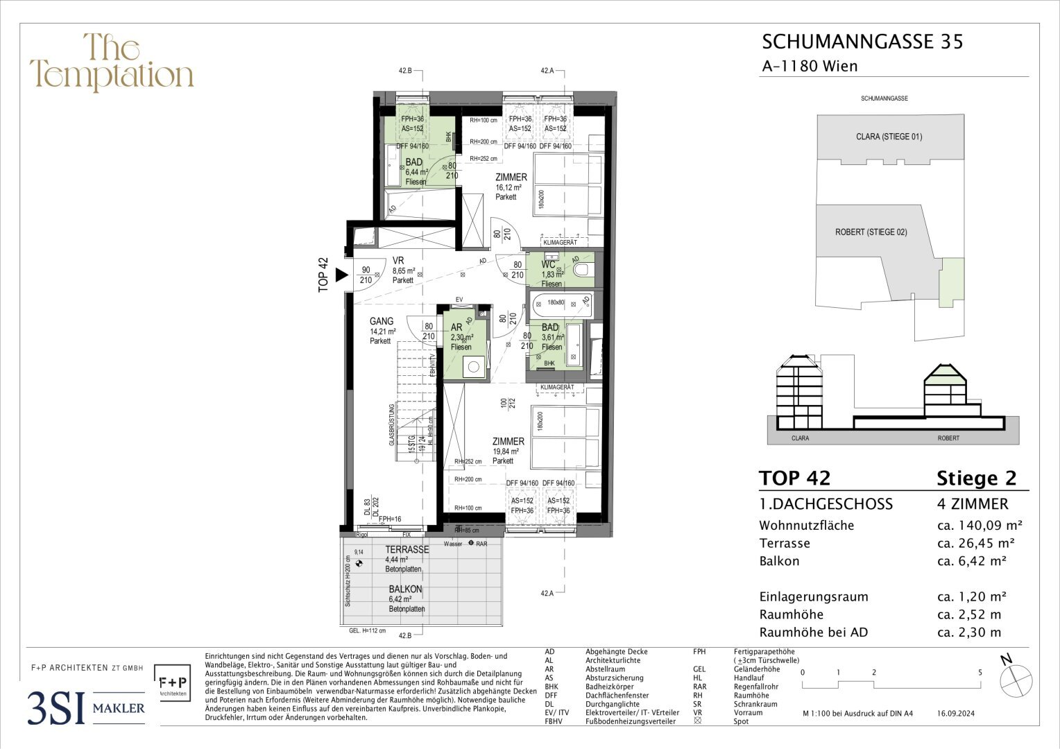 Wohnung zum Kauf 1.514.200 € 4 Zimmer 140,1 m²<br/>Wohnfläche Schumanngasse 35 Wien 1180