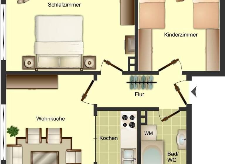 Wohnung zur Miete 369 € 3 Zimmer 52,1 m²<br/>Wohnfläche 1.<br/>Geschoss Am Sprung 18 Ottbergen Höxter 37671