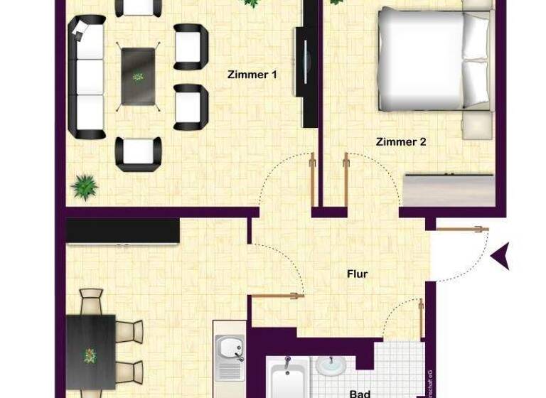 Wohnung zur Miete 360 € 2 Zimmer 60 m² EG frei ab sofort Ammonstraße 11 Altendorf Chemnitz 09116