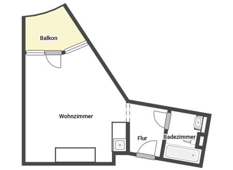 Studio zum Kauf 109.000 € 1 Zimmer 32,3 m² 3. Geschoss Muggenhof Nürnberg 90429