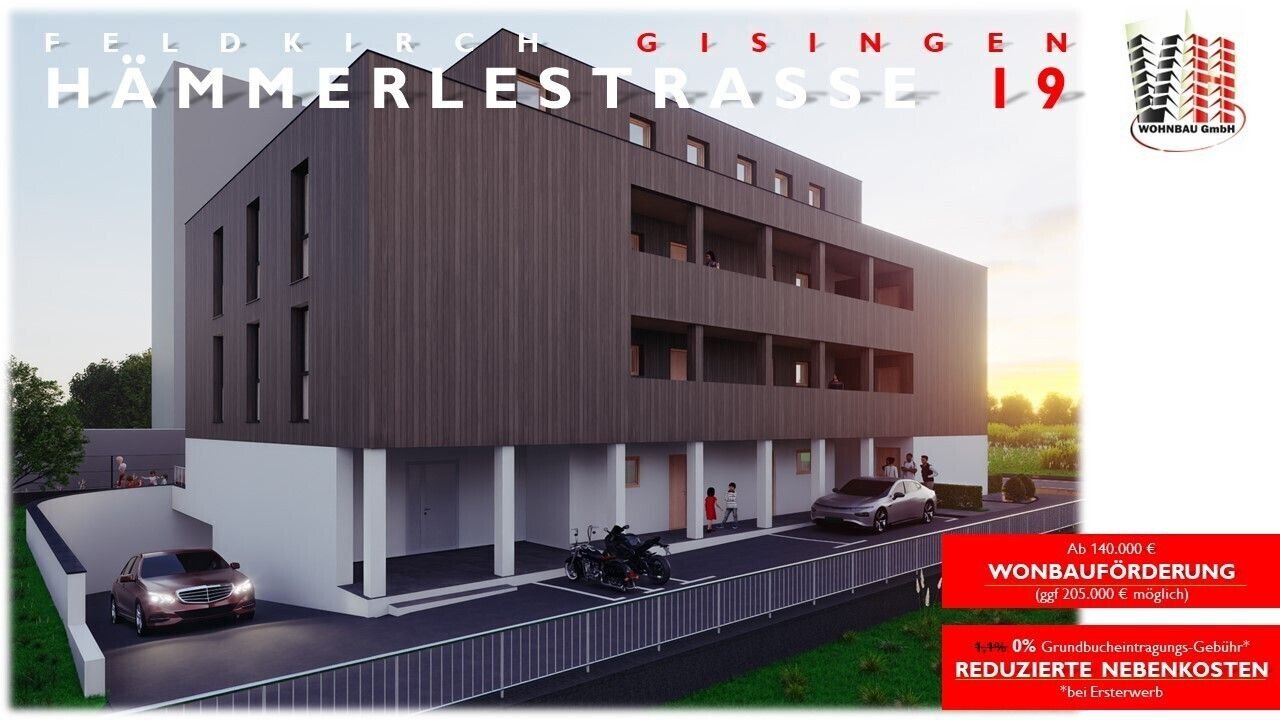 Terrassenwohnung zum Kauf provisionsfrei 356.000 € 3 Zimmer 55,1 m²<br/>Wohnfläche 2.<br/>Geschoss Hämmerlestraße 19 Feldkirch 6800