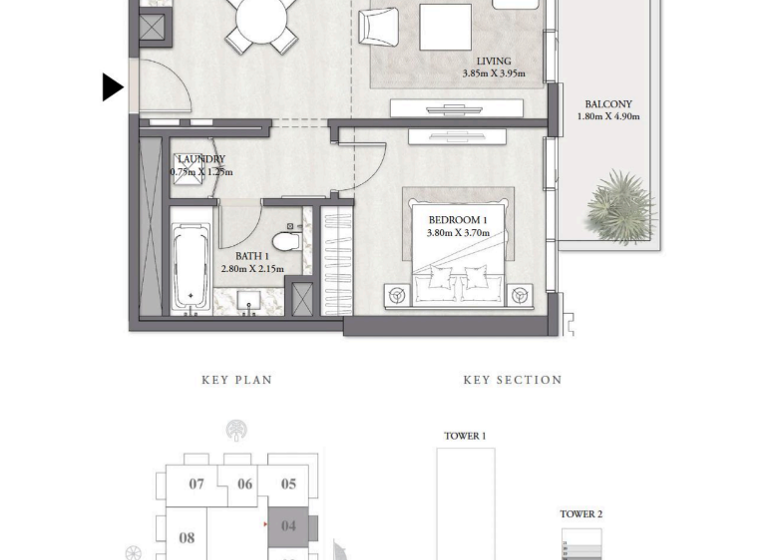 Wohnung zum Kauf 818.064 € 2 Zimmer 74,1 m² Dubai