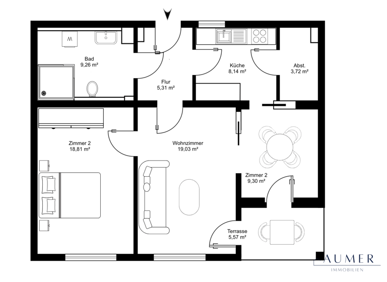Wohnung zum Kauf 549.000 € 3 Zimmer 75 m² EG Lokstedt Hamburg 22529