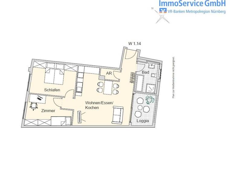 Wohnung zum Kauf provisionsfrei 432.902 € 3 Zimmer 71,3 m²<br/>Wohnfläche 1.<br/>Geschoss Merianstr. 32 + 32a Schoppershof Nürnberg 90409