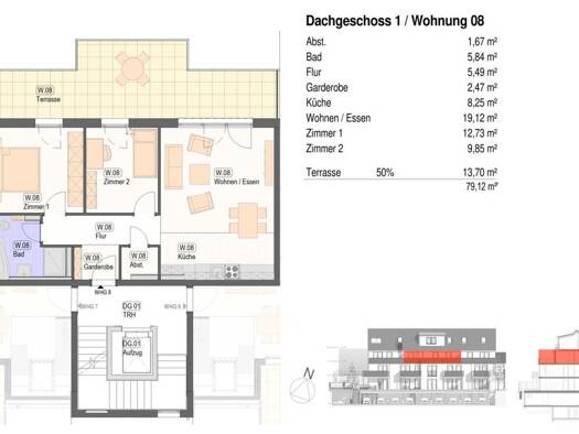 Wohnung zum Kauf provisionsfrei als Kapitalanlage geeignet 511.906 € 3,5 Zimmer 79,1 m² Neckarhausen Nürtingen 72622